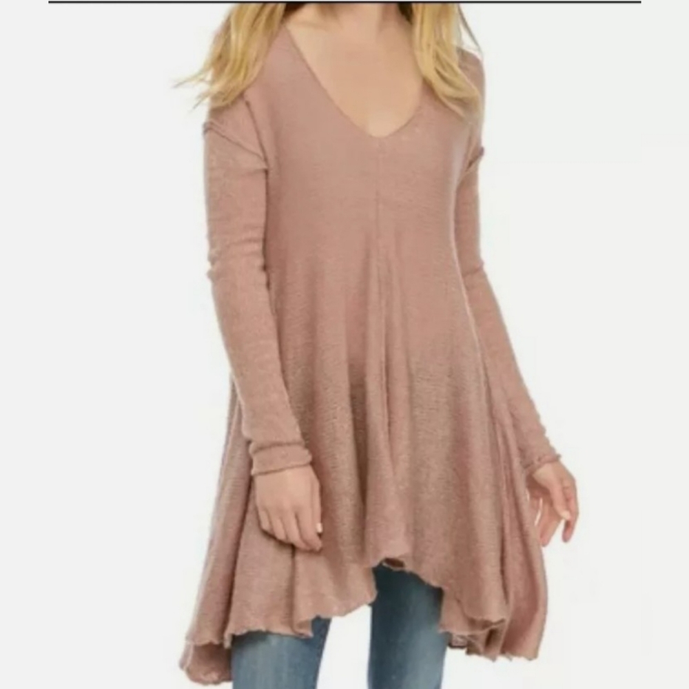 Free people Sweater dress sweet Dusk Pink  dancing 8n the forest xs
